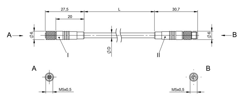 Соединительный кабель Balluff BCC M214-M213-30-300-PX0314-006