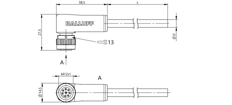 Разъем с кабелем Balluff BCC M428-0000-1A-069-PX0825-050