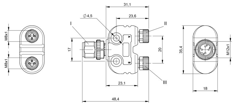 Y-образный распределитель Balluff BCC M414-M313-M313-U0054-000