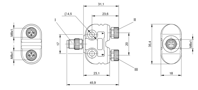 Y-образный распределитель Balluff BCC M314-M313-M313-U0055-000