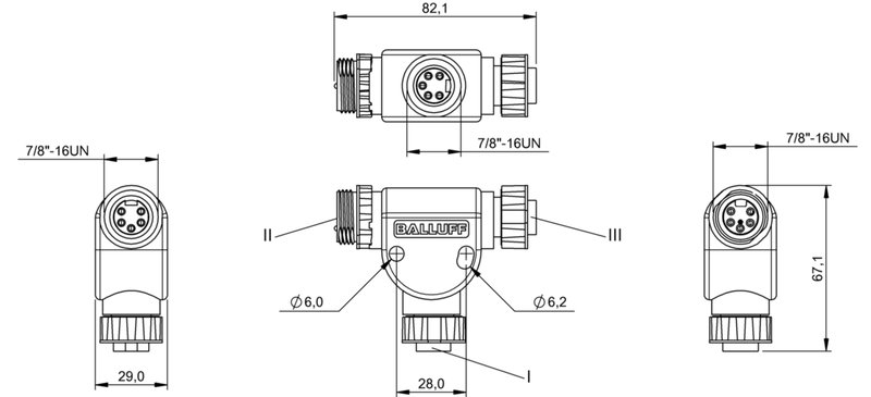 Y-образный распределитель Balluff BCC A315-A315-A315-T0023-000