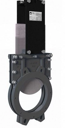 Задвижка шиберная из нержавеющей стали межфланцевая с ISO-фланцем СМО UB-021-02-0125--SsM-ISO-E (PN10 DN125)