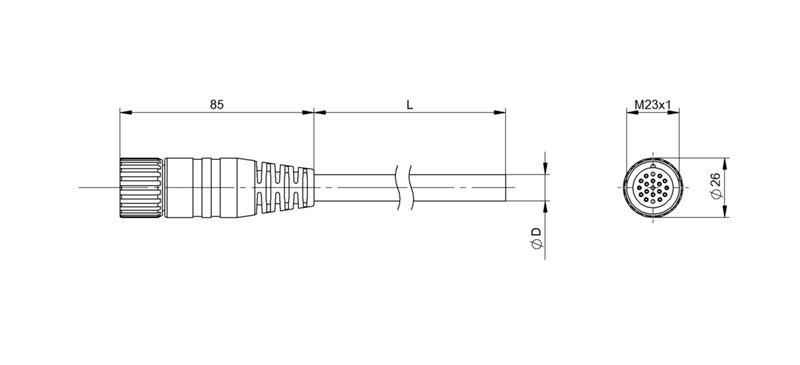 Разъем с кабелем Balluff BCC M61L-0000-10-022-PX0LP4-150