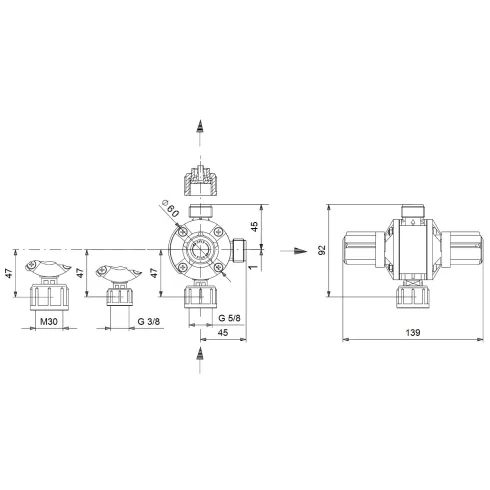 Многофункциональный клапан Grundfos 95730808