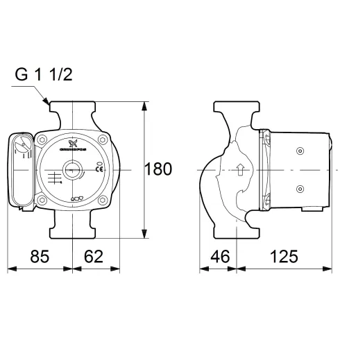 Циркуляционный насос Grundfos UPS 25-55 180 95906404