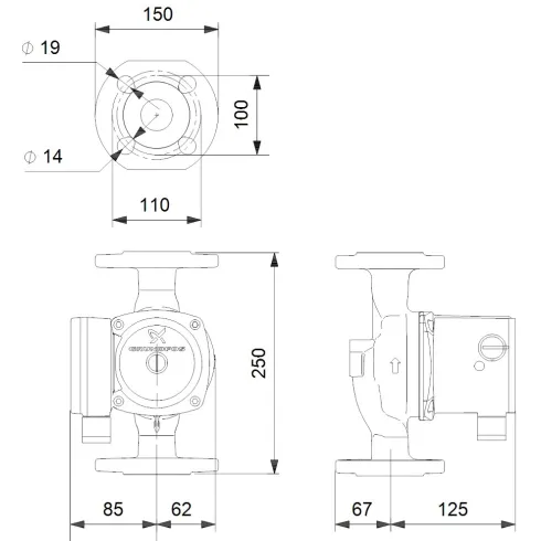 Циркуляционный насос Grundfos UPS 40-50 F 95906420
