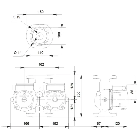 Циркуляционный насос Grundfos UPSD 40-80 F 250 95906465