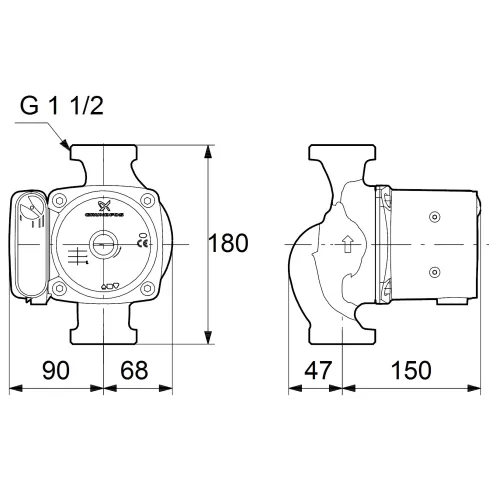 Циркуляционный насос Grundfos UPS 25-100 95906480