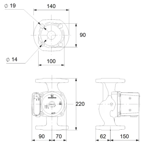 Циркуляционный насос Grundfos UPS 32-100 F 95906483