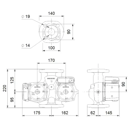 Циркуляционный насос Grundfos UPSD 32-100 F 220 95906484