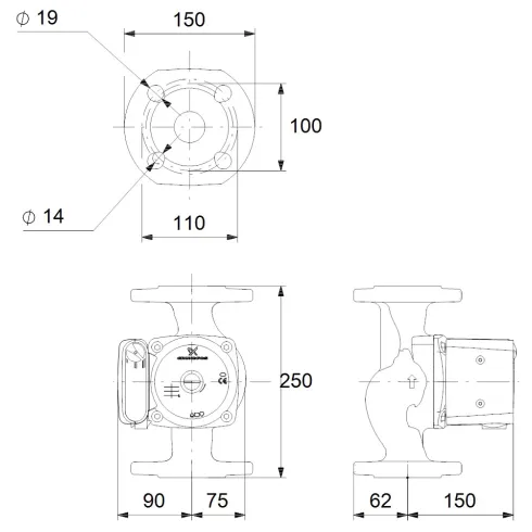 Циркуляционный насос Grundfos UPS 40-100 F 95906486