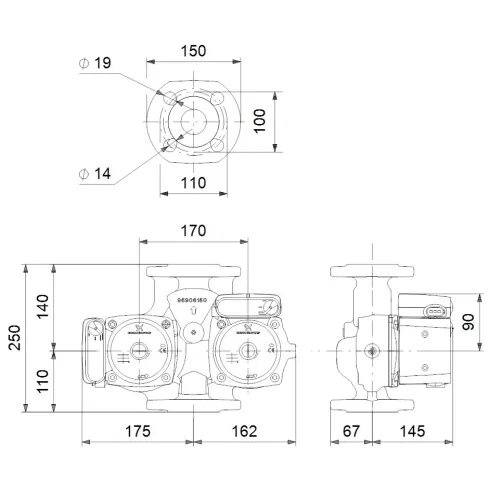 Циркуляционный насос Grundfos UPSD 40-100 F 250 95906487