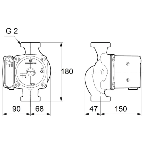 Циркуляционный насос Grundfos UPS 32-100 N 180 95906489