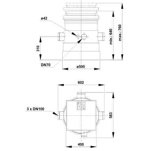 Накопительная емкость Grundfos LIFTAWAY B Для KP 96003974