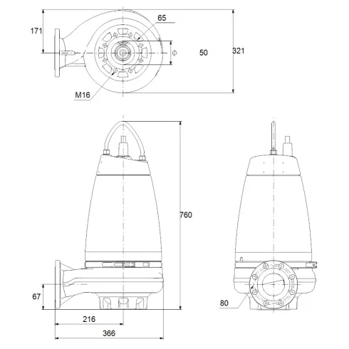 Канализационный насос Grundfos SE1.50.80.30.2.50D.B 96047989