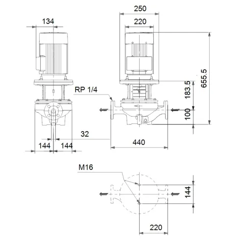 Центробежный насос 4 квт Grundfos TP 32-460/2 A-F-A-BAQE-KX1 96086771