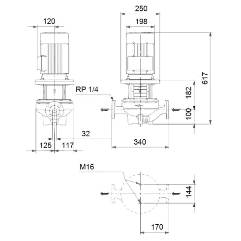 Центробежный насос 3 квт Grundfos TP 32-380/2 A-F-B-BAQE-JX1 96086782