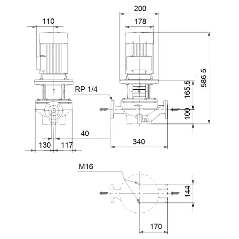 Центробежный насос 2,2 квт Grundfos TP 40-240/2 A-F-A-BAQE-IX1 96086913