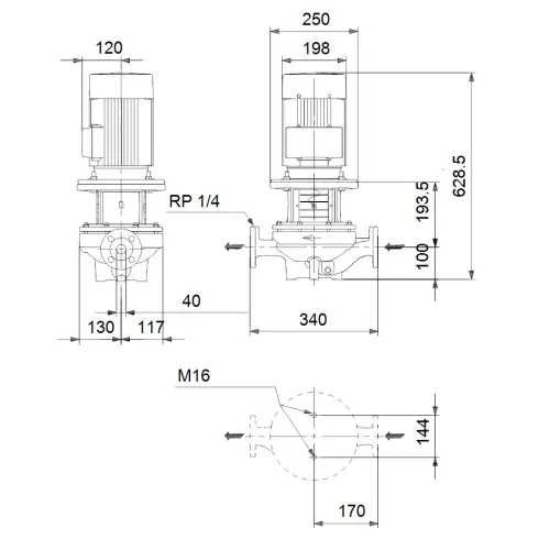 Центробежный насос 3 квт Grundfos TP 40-300/2 A-F-A-BAQE-JX1 96086914