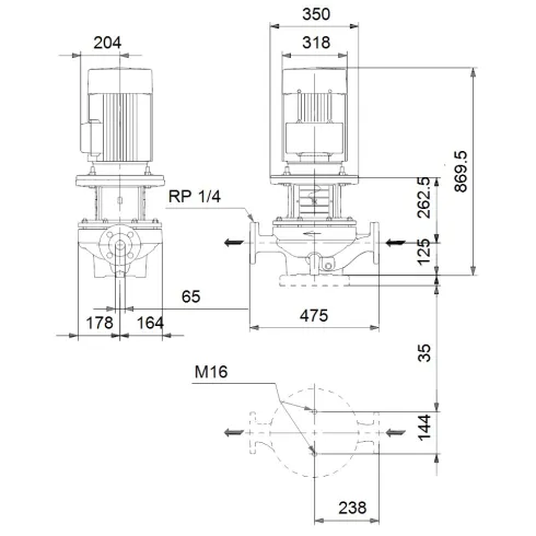 Центробежный насос 15 квт Grundfos TP 65-550/2 A-F-A-BQQE-OX1 96087527