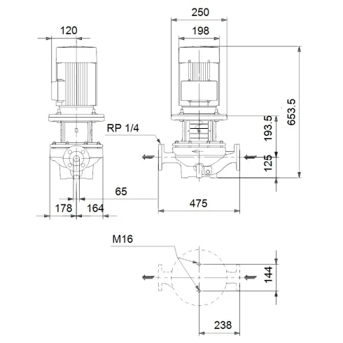 Центробежный насос 2,2 квт Grundfos TP 65-150/4 A-F-A-BAQE-IX3 96087621