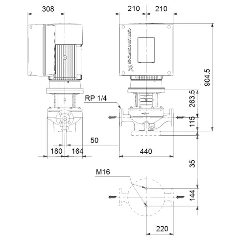 Центробежный насос 18,5 квт Grundfos TPE 50-830/2 A-F-A-BAQE-PX1 96096421