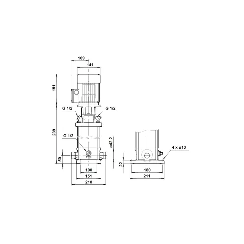 Многоступенчатый вертикальный насос Grundfos CRT 2-5 A-P-A-E-AUUE 96100304