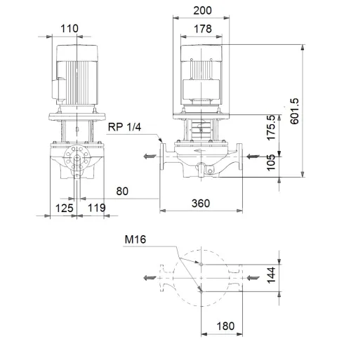 Центробежный насос 2,2 квт Grundfos TP 80-140/2 A-F-A-BAQE-IX1 96108697