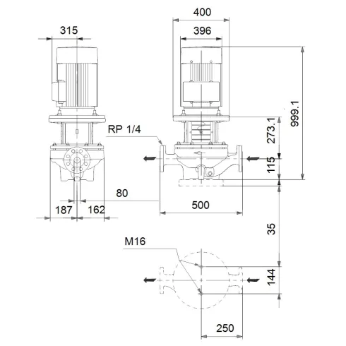 Центробежный насос 30 квт Grundfos TP 80-700/2 A-F-B-BAQE-RX1 96108746