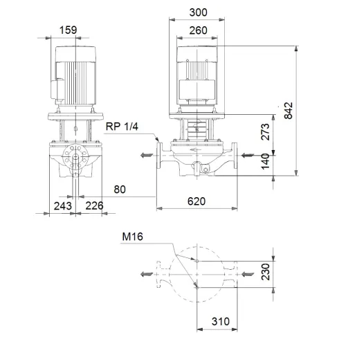 Центробежный насос 7,5 квт Grundfos TP 80-270/4 A-F-A-BAQE-MX3 96108841