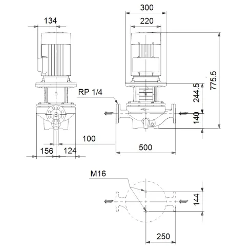 Центробежный насос 5,5 квт Grundfos TP 100-200/2 A-F-A-BAQE-LX1 96109174