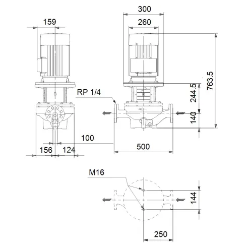 Центробежный насос 7,5 квт Grundfos TP 100-240/2 A-F-A-BAQE-MX1 96109175