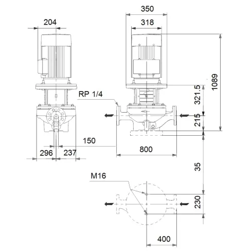 Центробежный насос 15 квт Grundfos TP 150-200/4 A-F-A-BAQE-OX3 96109861