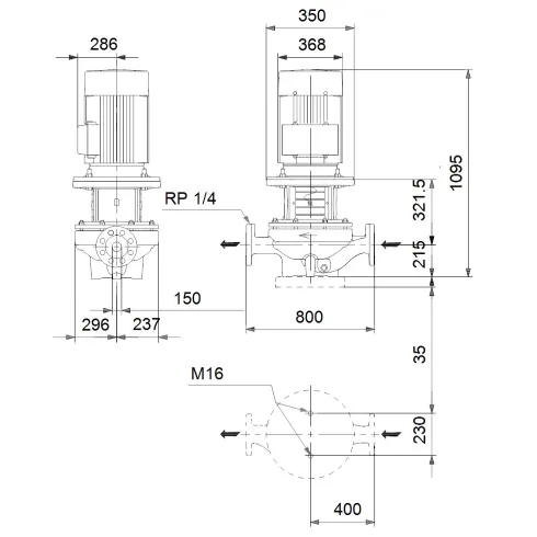 Центробежный насос 18,5 квт Grundfos TP 150-220/4 A-F-B-BAQE-PX3 96109882