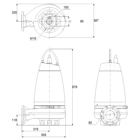 Канализационный насос Grundfos SE1.80.80.55.A.EX.4.51D.B 96177683