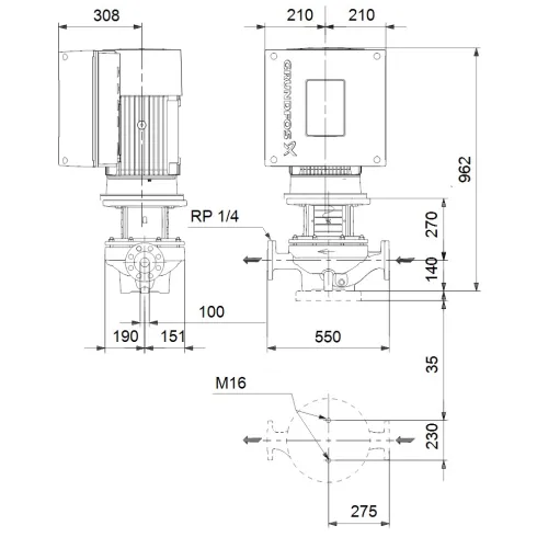 Центробежный насос 22 квт Grundfos TPE 100-390/2 S-A-F-A-BAQE-QX1 96275697