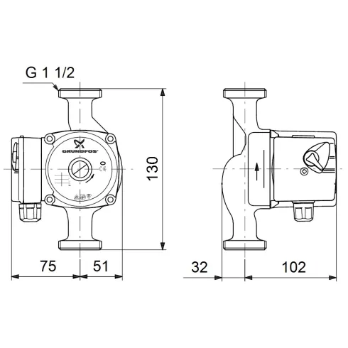 Циркуляционный насос Grundfos UPS 25-40 130 96281376