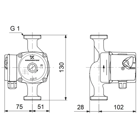 Циркуляционный насос Grundfos UPS 15-60 130 96281471
