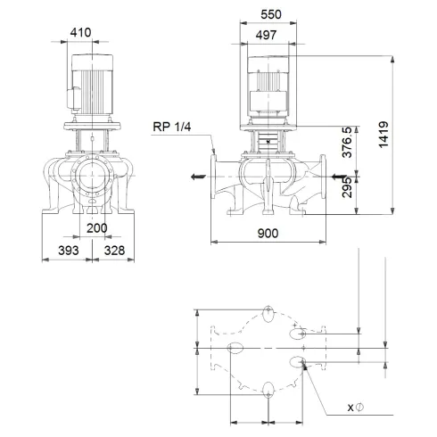 Центробежный насос 55 квт Grundfos TP 200-320/4 A-F-A-BAQE-UX3 96306007