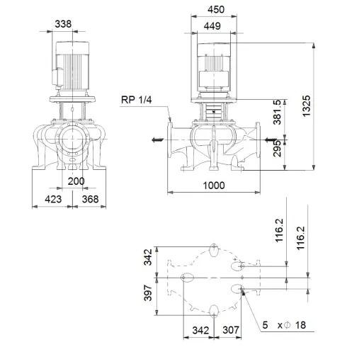 Центробежный насос 37 квт Grundfos TP 200-330/4 A-F-B-BAQE-SX3 96306112