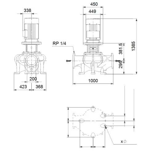 Центробежный насос Grundfos TP 200-360/4 A-F-A-BQQE-TX3 96306169