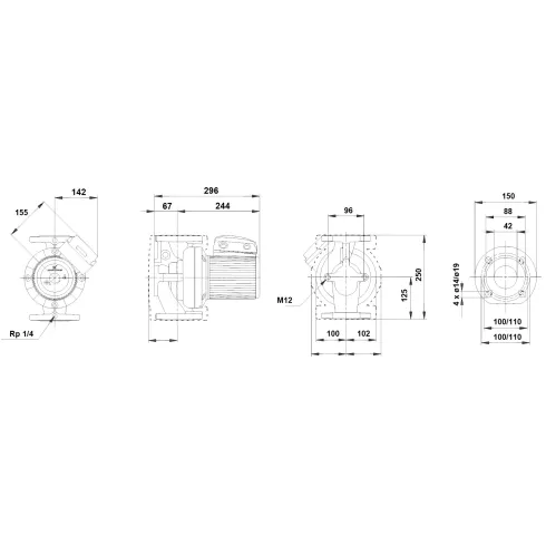 Циркуляционный насос Grundfos UPS 40-185 F 96430296