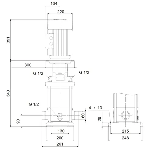 Многоступенчатый вертикальный насос Grundfos CRN 20-4 A-P-A-E-HQQE 96500560