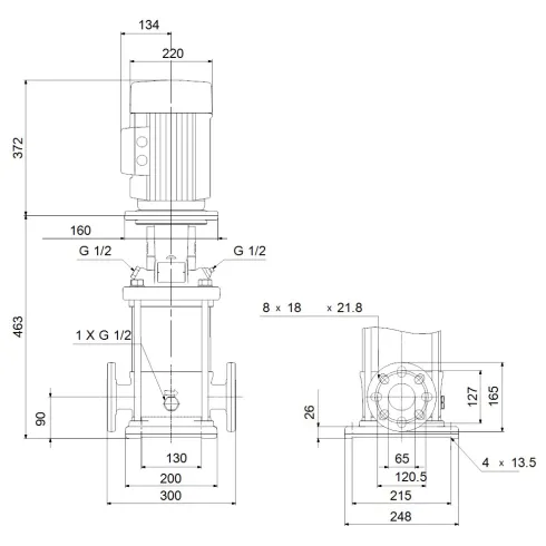 Многоступенчатый вертикальный насос Grundfos CRN 20-3 A-FGJ-A-E-HQQE 96500570