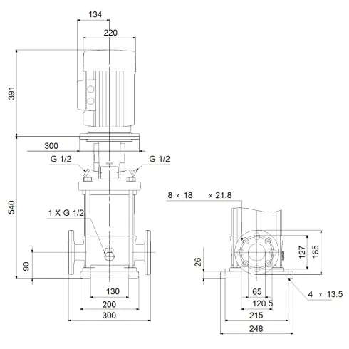 Многоступенчатый вертикальный насос Grundfos CRN 20-4 A-FGJ-A-E-HQQE 96500571