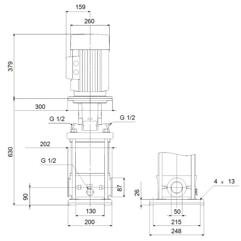 Многоступенчатый вертикальный насос Grundfos CRN 20-6 A-CA-A-V-HQQV 96500667