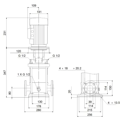 Многоступенчатый вертикальный насос Grundfos CR 10-2 A-FJ-A-E-HQQE 96500964