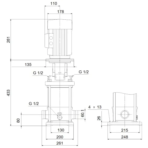 Многоступенчатый вертикальный насос Grundfos CRN 10-4 A-P-A-E-HQQE 96501043