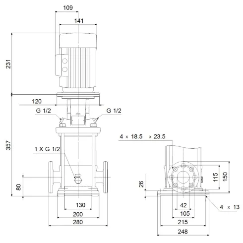 Многоступенчатый вертикальный насос Grundfos CRN 10-2 A-FGJ-A-E-HQQE 96501057