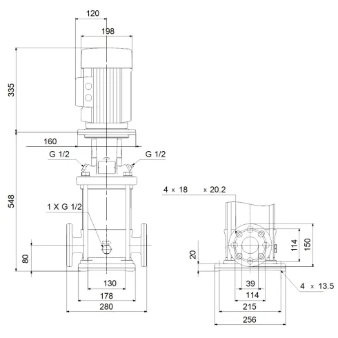 Многоступенчатый вертикальный насос Grundfos CR 10-8 A-FJ-A-E-HQQE 96501217